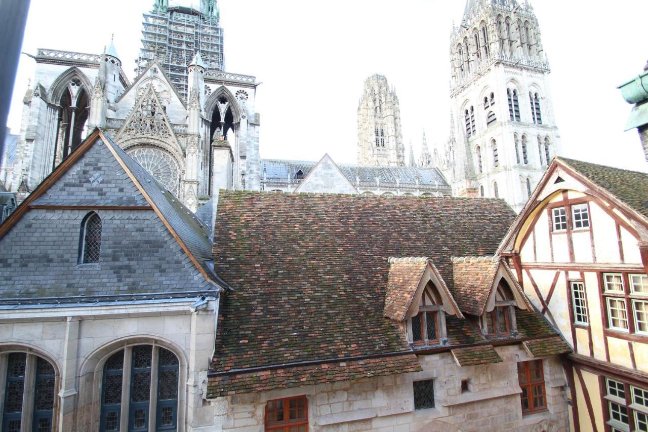 Appartamento F2 de charme au cœur de Rouen, vu unique sur la cathédrale Esterno foto